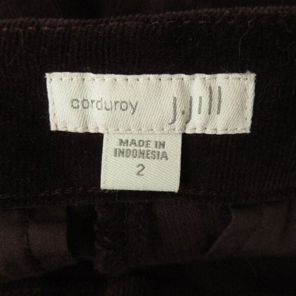 J Jill Pants 2 Purple Corduroy Side Zip Flat Front Ankle Crop - Picture 5 of 6